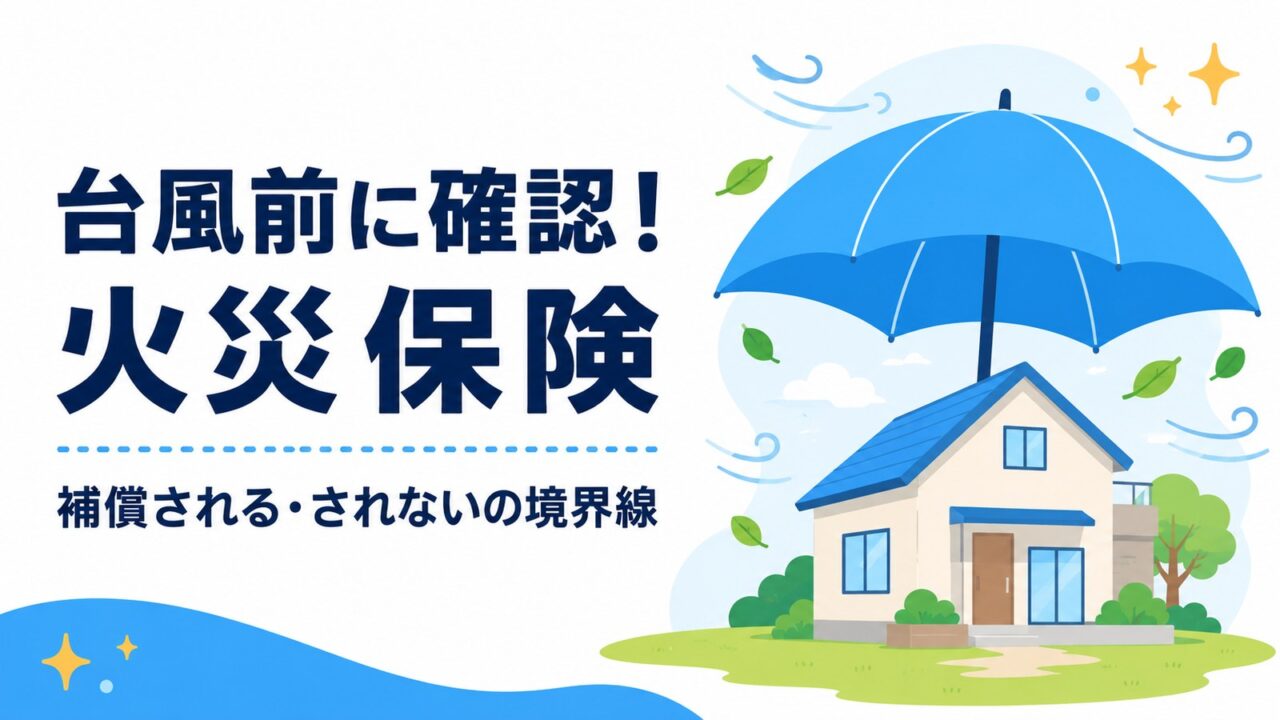 台風前に確認する火災保険。補償される・されないの境界線の記事アイキャッチ