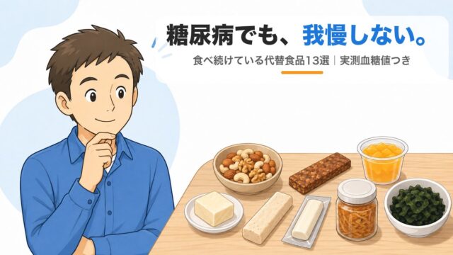 糖尿病でも我慢しない。食べ続けている代替食品13選（ナッツ・プロテインバー・ゼリー・チーズ・豆腐バー・なめ茸・わかめ）